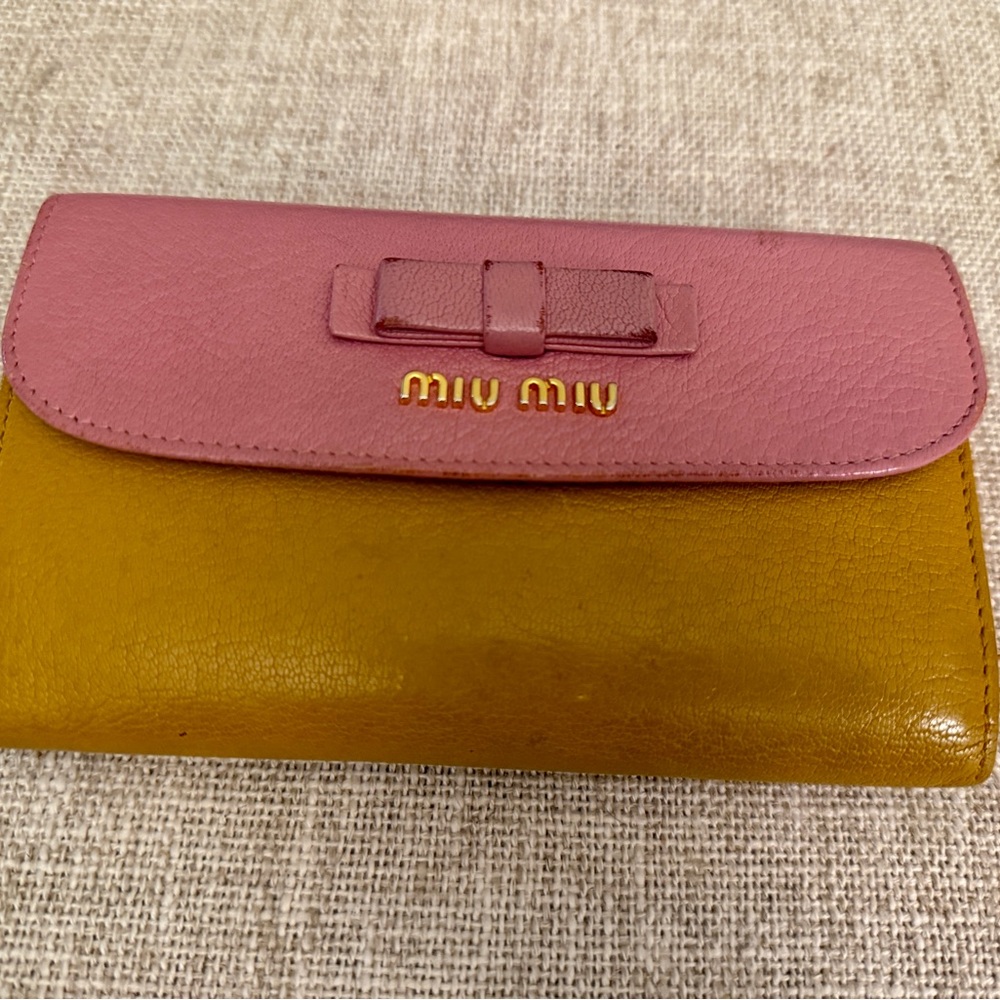 Miu Miu Pink and Gold Wallet
